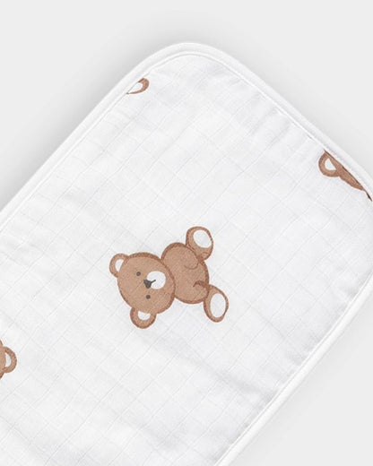 Mi Arcus Muslin Cotton Burp Cloth-Super Absorbent & Fast Drying-Bear-Pack of 3-For Infants
