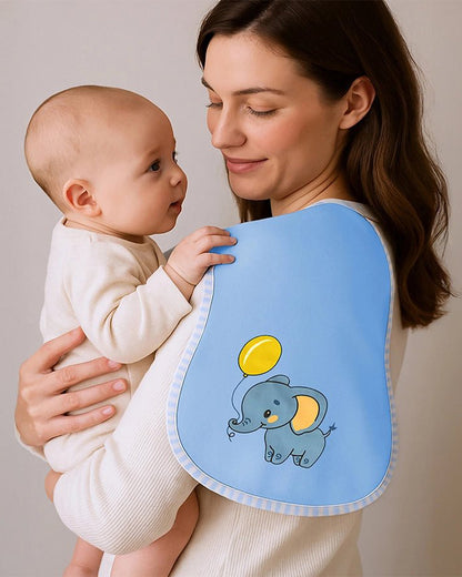 Mi Arcus Cotton Burp Cloth-Super Absorbent & Fast Drying-Dreamers Blue-Pack of 2-For Infants