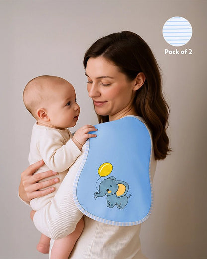 Mi Arcus Cotton Burp Cloth-Super Absorbent & Fast Drying-Dreamers Blue-Pack of 2-For Infants
