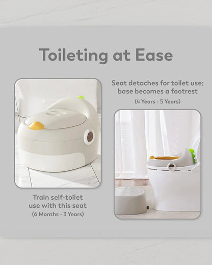 Mi Arcus 3-in-1 Portable Potty Training Seat with Step Stool & Removable Bowl-Grey