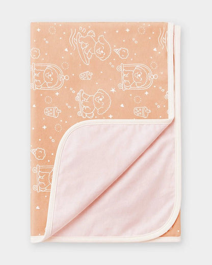Mi Arcus Happy Dog Mattress Protector-Lightweight & Soft-With Waterproof TPU Lamination-Peach-For Infants