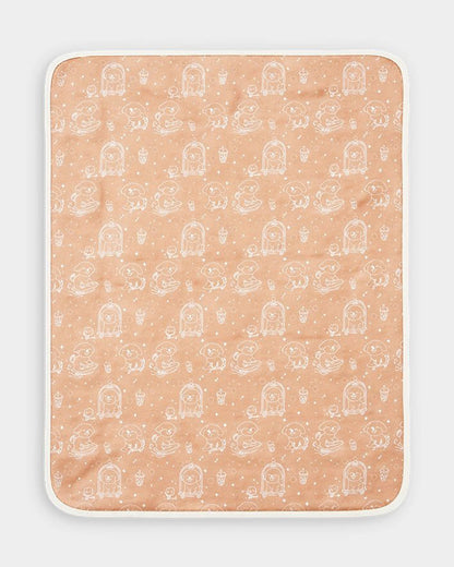 Mi Arcus Happy Dog Mattress Protector-Lightweight & Soft-With Waterproof TPU Lamination-Peach-For Infants