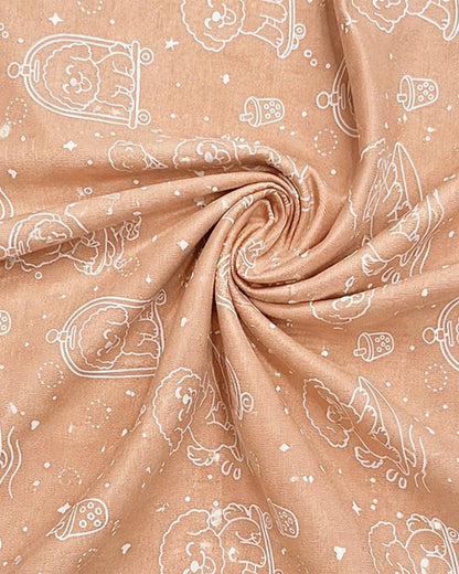 Mi Arcus Happy Dog Mattress Protector-Lightweight & Soft-With Waterproof TPU Lamination-Peach-For Infants