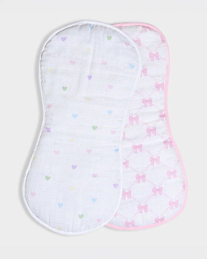 Mi Arcus Bonjour Muslin Burp Cloth-Super Absorbent & Fast Drying-White-Pack of 2-For Infants