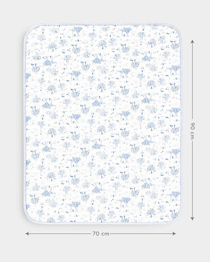 Mi Arcus Bunny Mattress Protector-Lightweight & Soft-With Waterproof TPU Lamination-Blue-For Infants