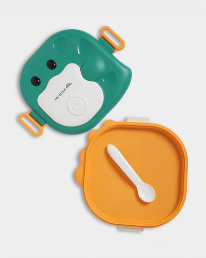 Mi Arcus Bloom Duddy Lunch Box-3 Stainless Steel Compartments with Spoon-6M+