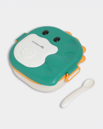 Mi Arcus Bloom Duddy Lunch Box-3 Stainless Steel Compartments with Spoon-6M+