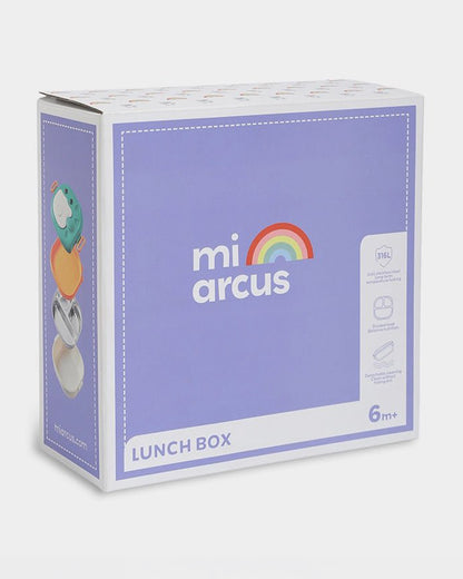 Mi Arcus Bloom Duddy Lunch Box-3 Stainless Steel Compartments with Spoon-6M+