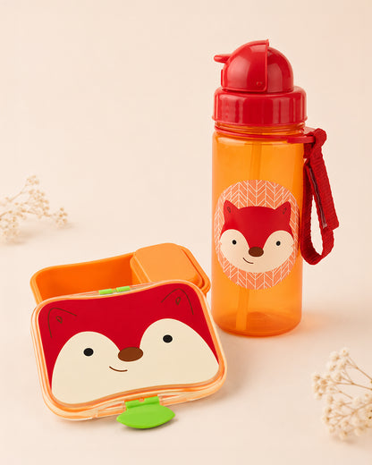 Skip Hop Zoo School Essentials Kit-Lunch box(700ml)-Straw Sipper(390ml)-Fox-3Y+