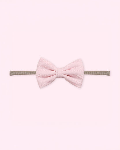 Polka Tots Solid Bow Headband & Bib Set-Adjustable Elastic & Super Absorbent-Pink-Pack of 2-For Infants