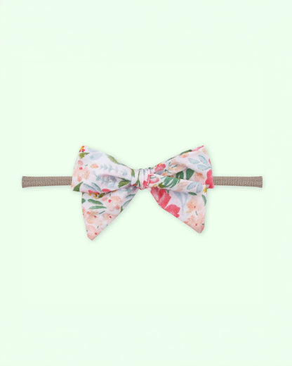 Polka Tots Floral Bow Headband & Bib Set-Adjustable Elastic & Super Absorbent-Pink-Pack of 3-For Infants