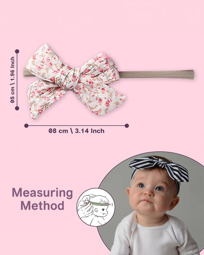 Polka Tots Baby Girl Floral Headband & Bib Set-Adjustable Elastic & Super Absorbent-Pink-Pack of 3-For Infants