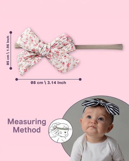 Polka Tots Baby Girl Floral Headband & Bib Set-Adjustable Elastic & Super Absorbent-Pink-Pack of 3-For Infants