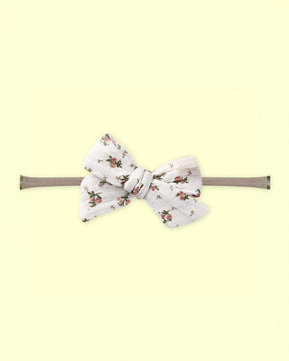 Polka Tots Baby Girl Floral Headband & Bib Set-Adjustable Elastic & Super Absorbent-White-Pack of 3-For Infants