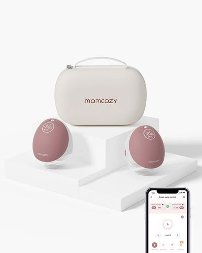 Momcozy M9 Double Wearable Electric Breast Pump-3rd-Gen Motor for Superior Performance-Multiple Modes-15 Levels-Flange Size-24mm-Cozy Red