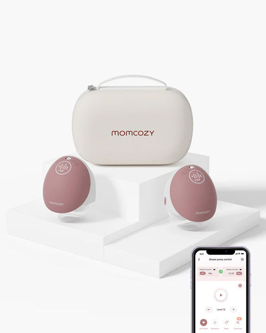 Momcozy M9 Double Wearable Electric Breast Pump-3rd-Gen Motor for Superior Performance-Multiple Modes-15 Levels-Flange Size-24mm-Cozy Red