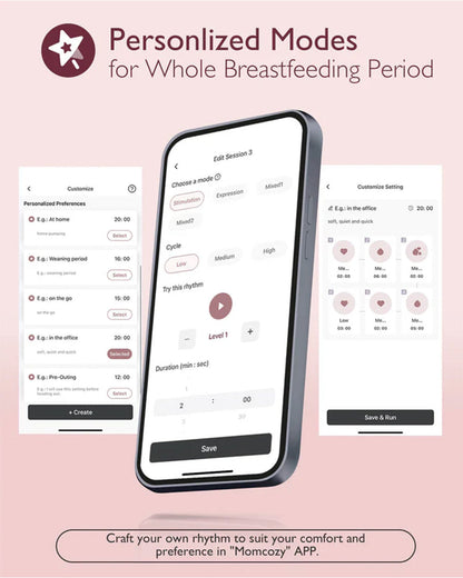 Momcozy M9 Double Wearable Electric Breast Pump-3rd-Gen Motor for Superior Performance-Multiple Modes-15 Levels-Flange Size-24mm-Cozy Red