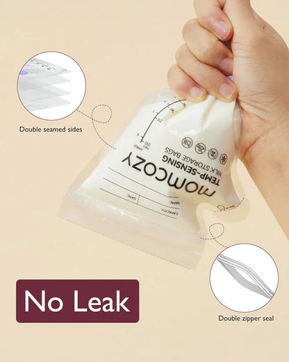 Momcozy Spout Breast Milk Storage Bags-Disposable-Color Changing Temperature Indicator-No Leak-Pack of 60-250ml