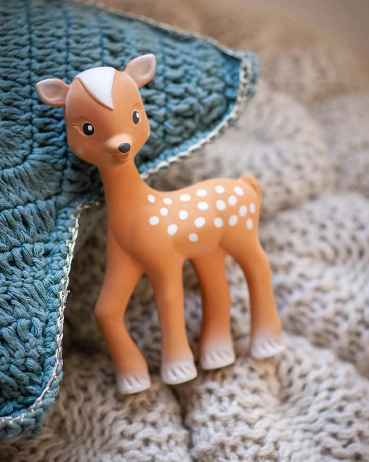 Sophie La Girafe Fanfan the Fawn Teether-Made with 100% Natural Rubber-Easy to Grasp-For Infants