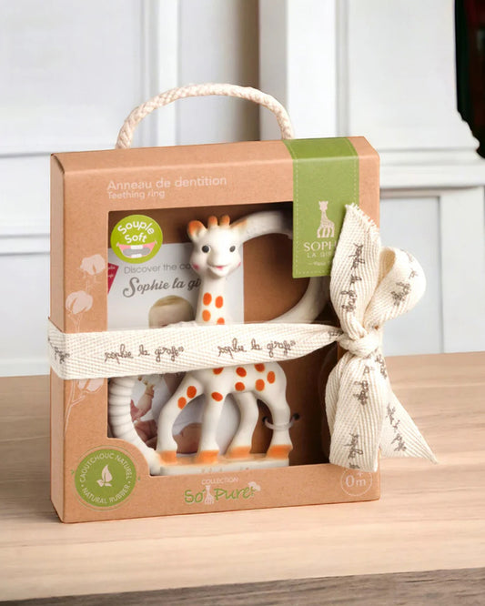 Sophie La Girafe So'pure Ring Teether-Made with 100% Natural Rubber-Multi-textured-For Infants
