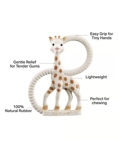 Sophie La Girafe So'pure Ring Teether-Made with 100% Natural Rubber-Multi-textured-For Infants