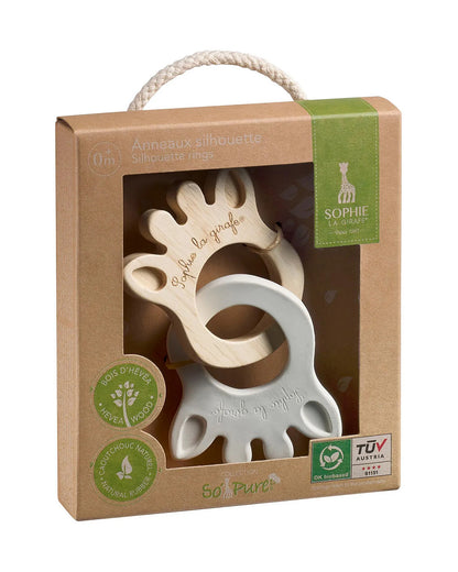 Sophie La Girafe So'pure Silhouette Ring Teether-Made with 100% Natural Rubber & Rubberwood-For Infants