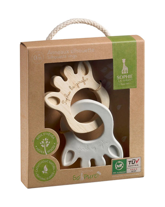 Sophie La Girafe So'pure Silhouette Ring Teether-Made with 100% Natural Rubber & Rubberwood-For Infants