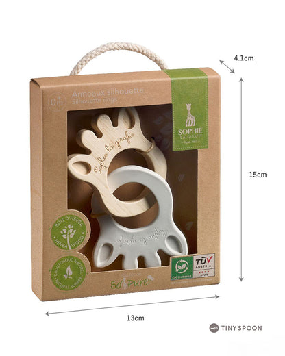 Sophie La Girafe So'pure Silhouette Ring Teether-Made with 100% Natural Rubber & Rubberwood-For Infants