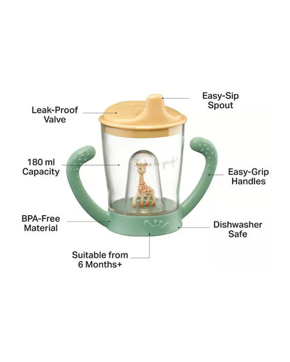 Sophie La Girafe Mascotte Spout Cup-Ergonomic Handles with Non Spill System-180ml