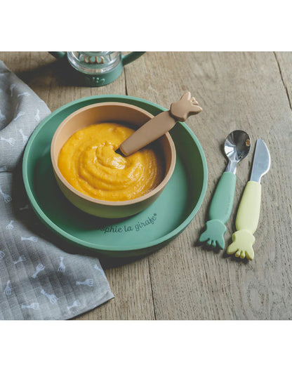 Sophie La Girafe Silicone Meal Set-Dishwasher & Microwave Safe-Pack of 4-Multicolor