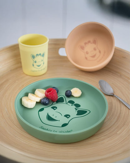 Sophie La Girafe Silicone Meal Set-Dishwasher & Microwave Safe-Pack of 4-Multicolor