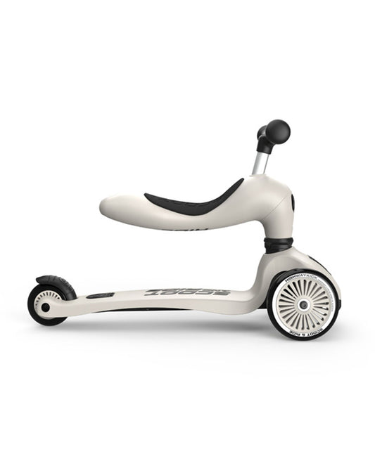 Scoot and Ride Highkick 1 Scooter-Easily Converts from Seat Scooter into Kickboard-Weight Shift Steering-Height Adjustable Seat & Handle-From 1 to 5Y (Upto 50 kg)-Ash