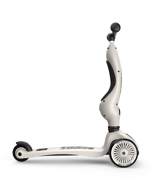 Scoot and Ride Highkick 1 Scooter-Easily Converts from Seat Scooter into Kickboard-Weight Shift Steering-Height Adjustable Seat & Handle-From 1 to 5Y (Upto 50 kg)-Ash