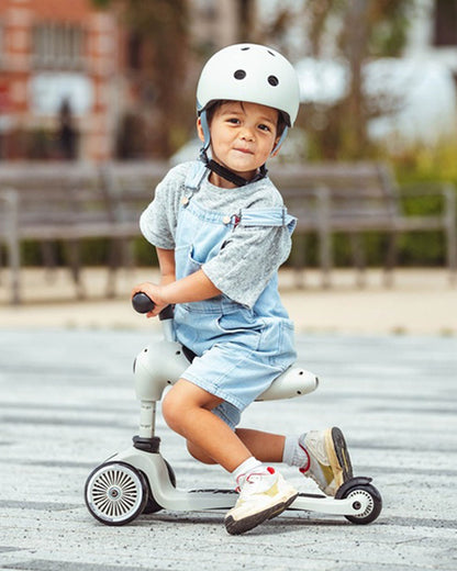 Scoot and Ride Highkick 1 Scooter-Easily Converts from Seat Scooter into Kickboard-Weight Shift Steering-Height Adjustable Seat & Handle-From 1 to 5Y (Upto 50 kg)-Ash
