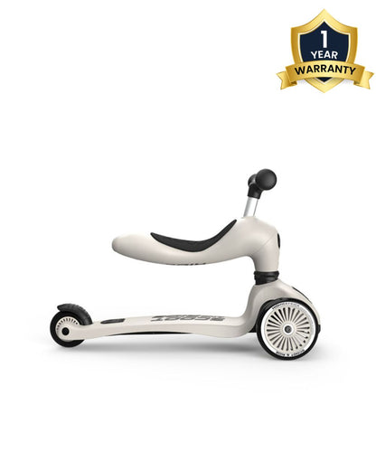 Scoot and Ride Highkick 1 Scooter-Easily Converts from Seat Scooter into Kickboard-Weight Shift Steering-Height Adjustable Seat & Handle-From 1 to 5Y (Upto 50 kg)-Ash