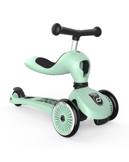 Scoot and Ride Highkick 1 Scooter-Easily Converts from Seat Scooter into Kickboard-Weight Shift Steering-Height Adjustable Seat & Handle-From 1 to 5Y (Upto 50 kg)-Kiwi