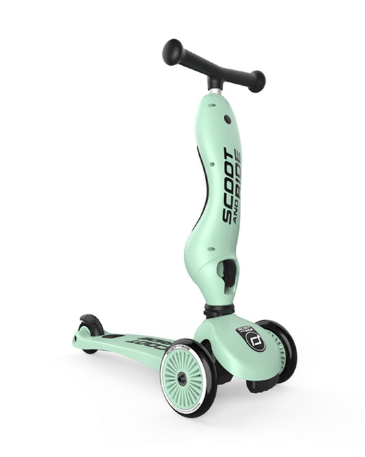 Scoot and Ride Highkick 1 Scooter-Easily Converts from Seat Scooter into Kickboard-Weight Shift Steering-Height Adjustable Seat & Handle-From 1 to 5Y (Upto 50 kg)-Kiwi