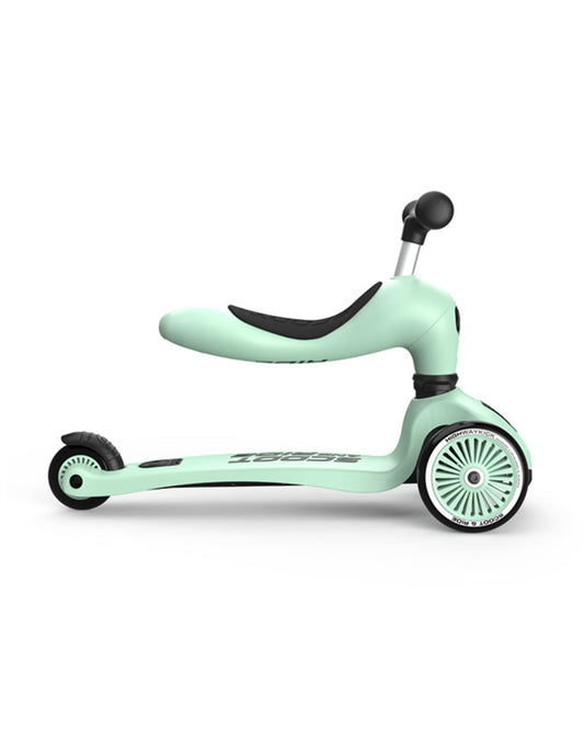 Scoot and Ride Highkick 1 Scooter-Easily Converts from Seat Scooter into Kickboard-Weight Shift Steering-Height Adjustable Seat & Handle-From 1 to 5Y (Upto 50 kg)-Kiwi