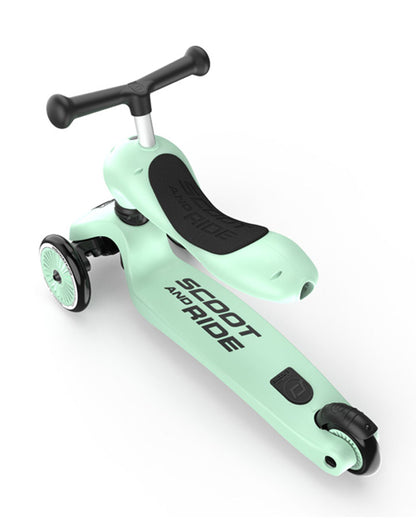 Scoot and Ride Highkick 1 Scooter-Easily Converts from Seat Scooter into Kickboard-Weight Shift Steering-Height Adjustable Seat & Handle-From 1 to 5Y (Upto 50 kg)-Kiwi