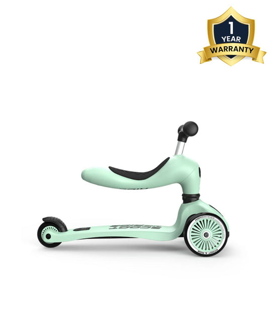 Scoot and Ride Highkick 1 Scooter-Easily Converts from Seat Scooter into Kickboard-Weight Shift Steering-Height Adjustable Seat & Handle-From 1 to 5Y (Upto 50 kg)-Kiwi