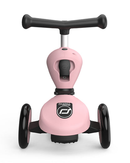 Scoot and Ride Highkick 1 Scooter-Easily Converts from Seat Scooter into Kickboard-Weight Shift Steering-Height Adjustable Seat & Handle-From 1 to 5Y (Upto 50 kg)-Rose