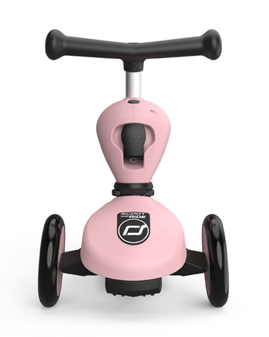 Scoot and Ride Highkick 1 Scooter-Easily Converts from Seat Scooter into Kickboard-Weight Shift Steering-Height Adjustable Seat & Handle-From 1 to 5Y (Upto 50 kg)-Rose