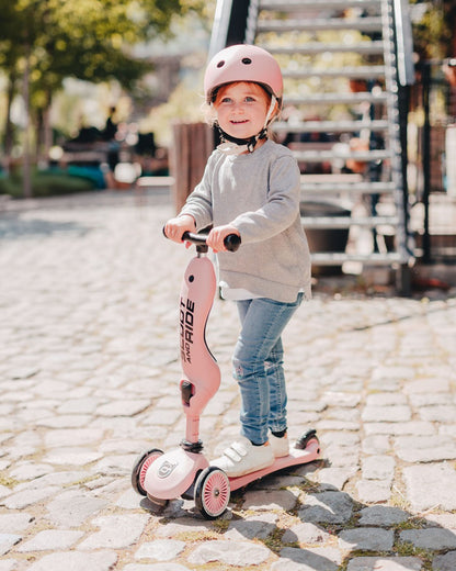 Scoot and Ride Highkick 1 Scooter-Easily Converts from Seat Scooter into Kickboard-Weight Shift Steering-Height Adjustable Seat & Handle-From 1 to 5Y (Upto 50 kg)-Rose