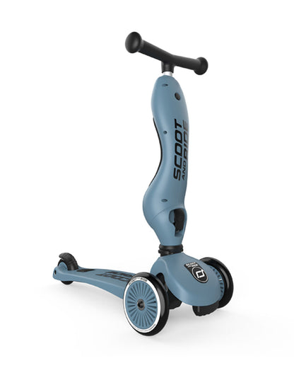 Scoot and Ride Highkick 1 Scooter-Easily Converts from Seat Scooter into Kickboard-Weight Shift Steering-Height Adjustable Seat & Handle-From 1 to 5Y (Upto 50 kg)-Steel