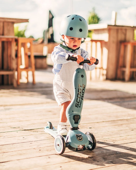 Scoot and Ride Highkick 1 Scooter-Easily Converts from Seat Scooter into Kickboard-Weight Shift Steering-Height Adjustable Seat & Handle-From 1 to 5Y (Upto 50 kg)-Steel