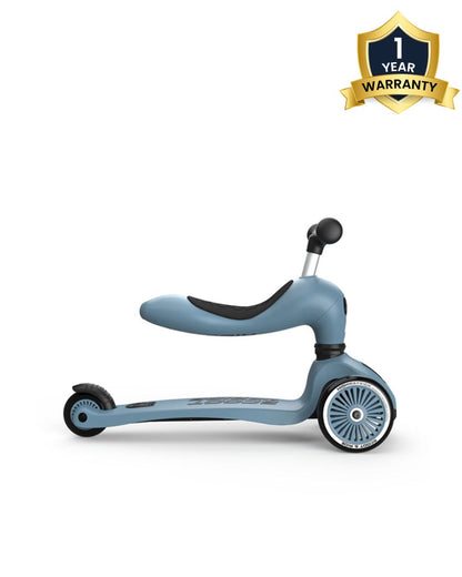 Scoot and Ride Highkick 1 Scooter-Easily Converts from Seat Scooter into Kickboard-Weight Shift Steering-Height Adjustable Seat & Handle-From 1 to 5Y (Upto 50 kg)-Steel