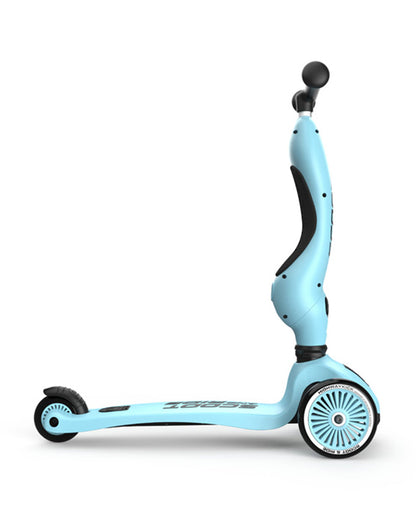 Scoot and Ride Highkick 1 Scooter-Easily Converts from Seat Scooter into Kickboard-Weight Shift Steering-Height Adjustable Seat & Handle-From 1 to 5Y (Upto 50 kg)-Blueberry