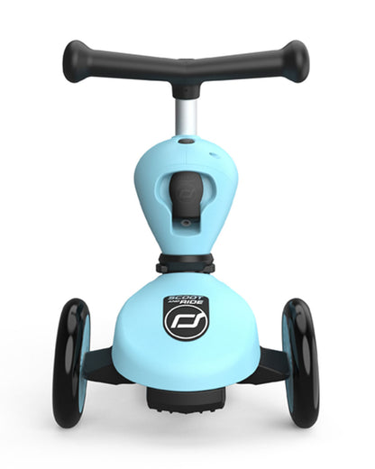 Scoot and Ride Highkick 1 Scooter-Easily Converts from Seat Scooter into Kickboard-Weight Shift Steering-Height Adjustable Seat & Handle-From 1 to 5Y (Upto 50 kg)-Blueberry