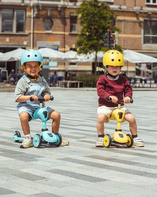Scoot and Ride Highkick 1 Scooter-Easily Converts from Seat Scooter into Kickboard-Weight Shift Steering-Height Adjustable Seat & Handle-From 1 to 5Y (Upto 50 kg)-Blueberry