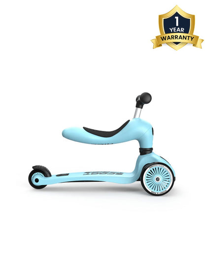 Scoot and Ride Highkick 1 Scooter-Easily Converts from Seat Scooter into Kickboard-Weight Shift Steering-Height Adjustable Seat & Handle-From 1 to 5Y (Upto 50 kg)-Blueberry